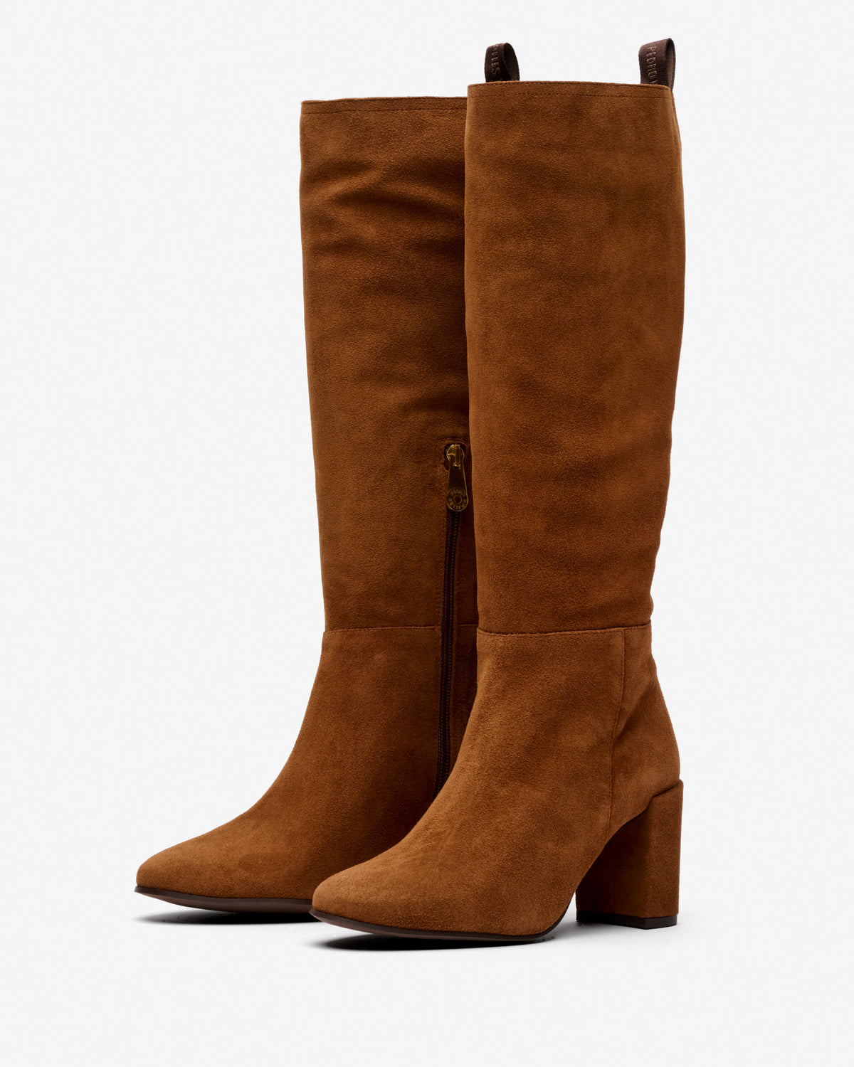 Hoher Rauleder-Stiefel in Tabakbraun