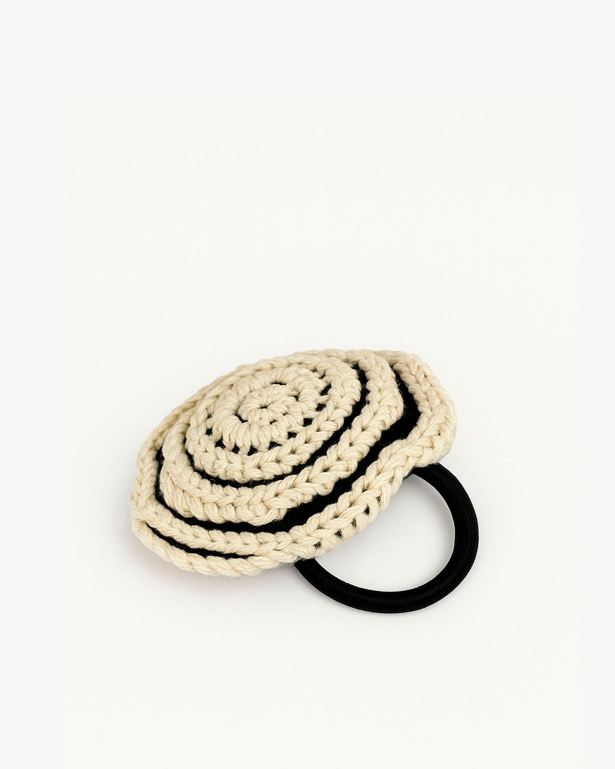 FLOR CROCHET NEGRO/BEIGE